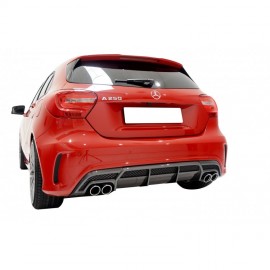 Mercedes A Serisi W176 (2012-2018) AMG A180 A200 A250 Arka Tampon Eki - Difüzör (Plastik)